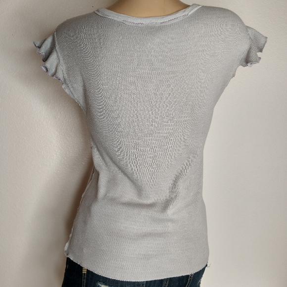 We the Free grey beaded t shirt S - Picture 3 of 5